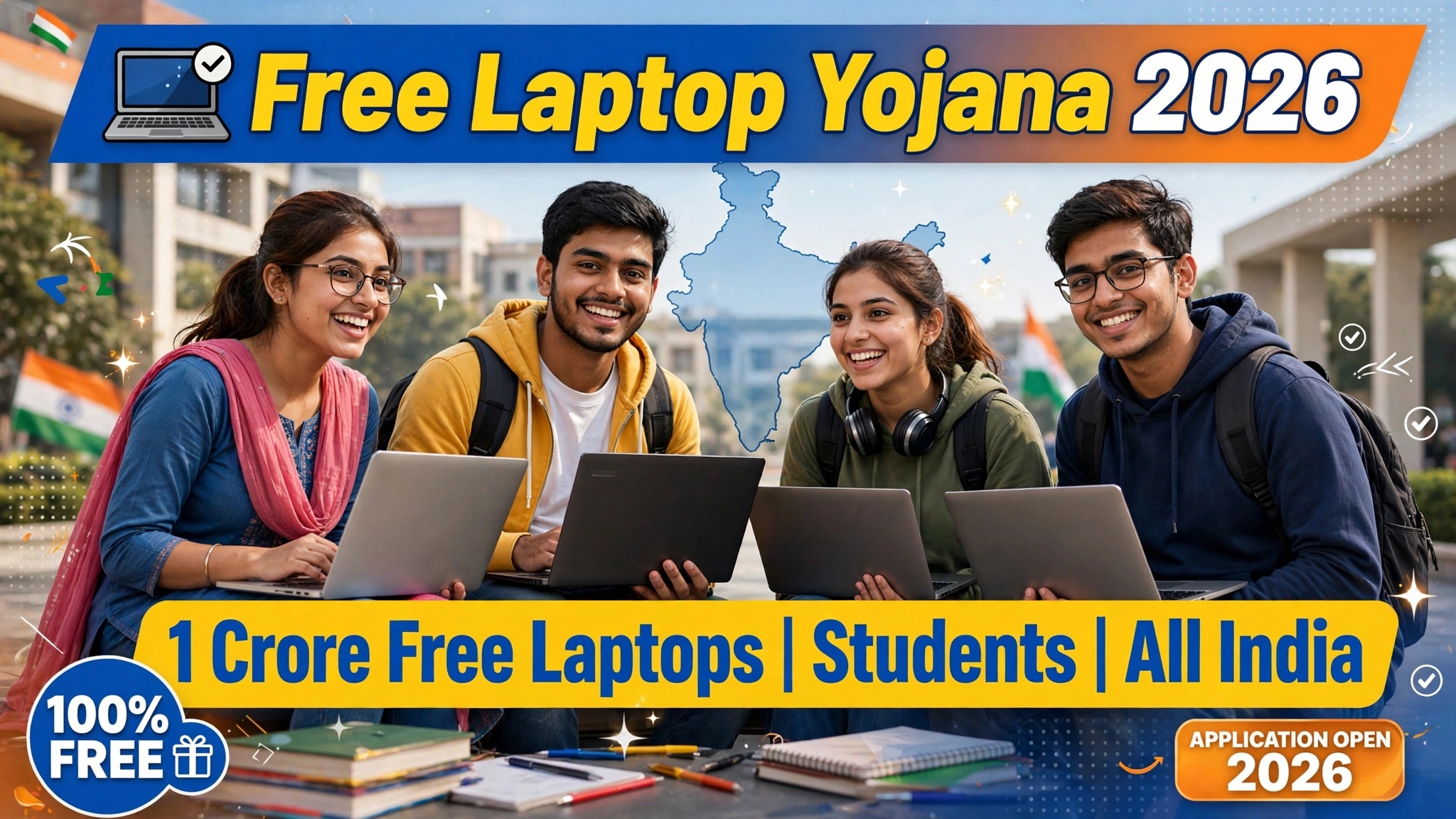 Free Laptop Yojana 2026: 1 Crore Free Laptops for Students All India, Apply Online
